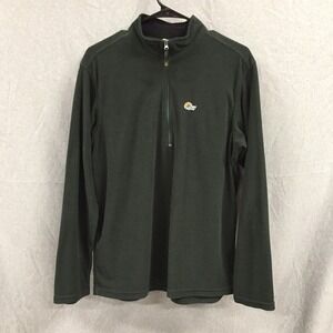 Lowe Alpine Mens Aleutian Quarter Zip Fleece Pullover Green Grid Waffle Medium